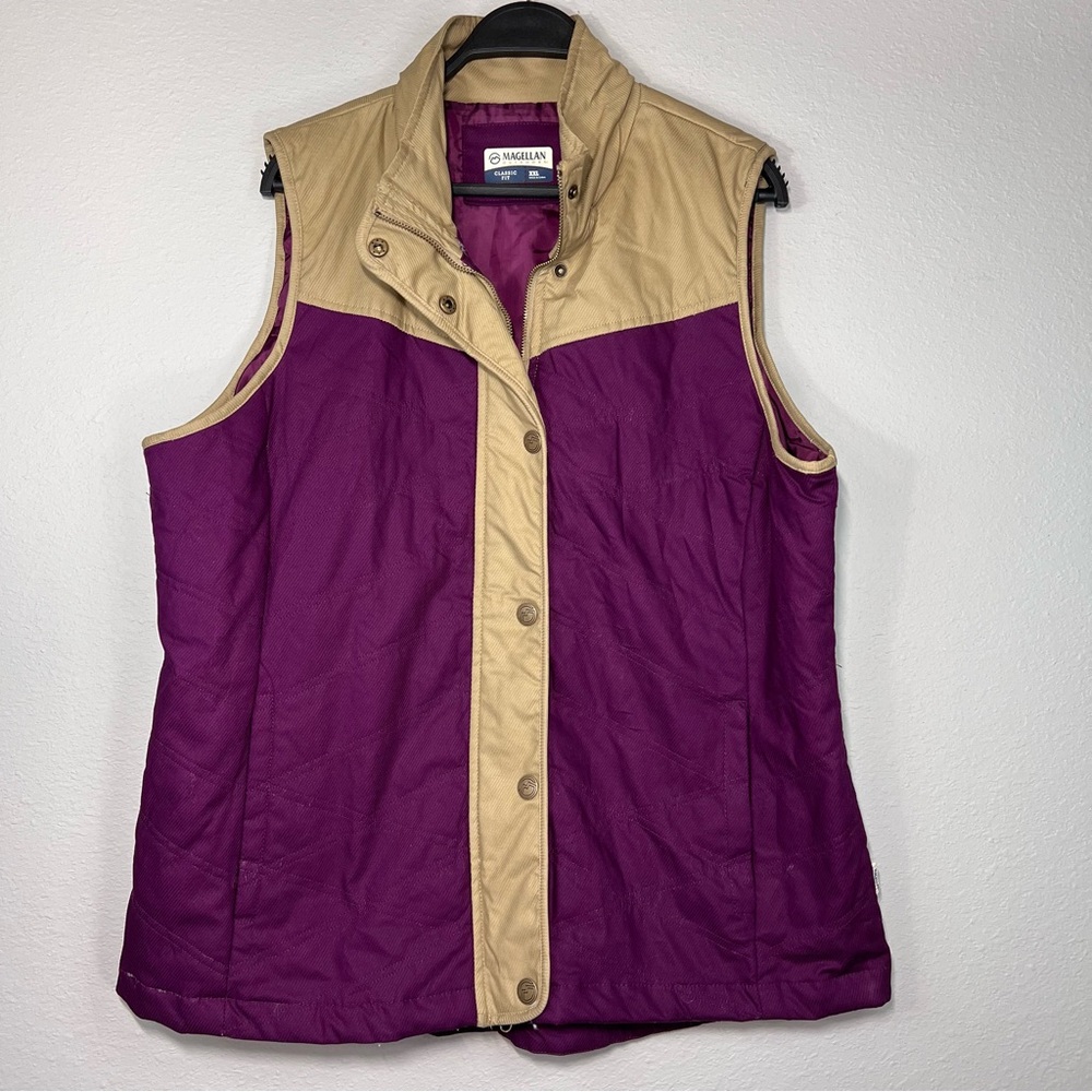 Magellan Outdoors Purple and Tan Vest